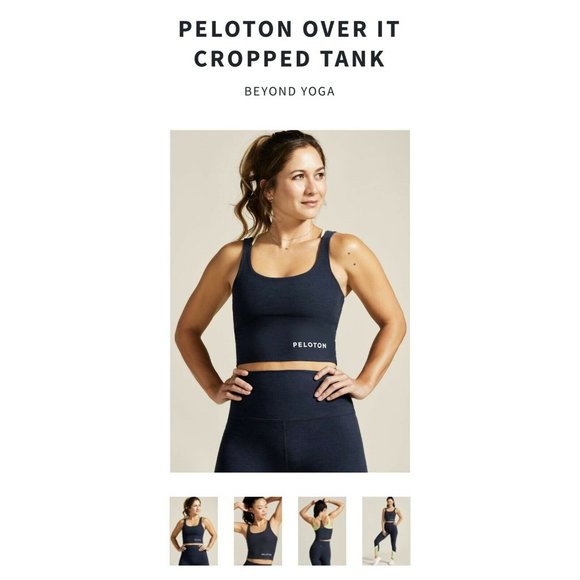 NWT Beyond Yoga Women's Blue Peloton Stretchy Over It Cropped Tank Top Size XL - Picture 4 of 6